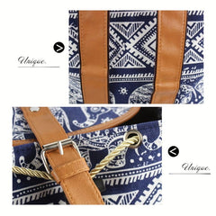 Ethnic Print Backpack Outdoor Travel Casual Bag Retro Large Capacity