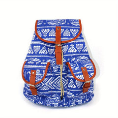 Ethnic Print Backpack Outdoor Travel Casual Bag Retro Large Capacity