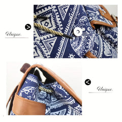 Ethnic Print Backpack Outdoor Travel Casual Bag Retro Large Capacity