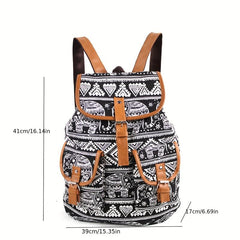 Ethnic Print Backpack Outdoor Travel Casual Bag Retro Large Capacity