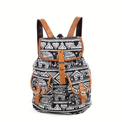 Ethnic Print Backpack Outdoor Travel Casual Bag Retro Large Capacity