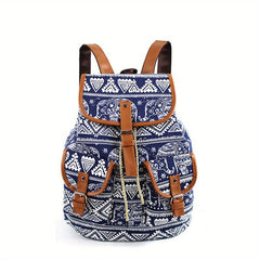 Ethnic Print Backpack Outdoor Travel Casual Bag Retro Large Capacity