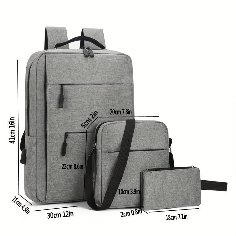 3pcs Business Backpack Travel Computer Bag Set
