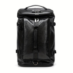 Portable Travel Bag Lightweight PU Leather Backpack With Shoe Compartment