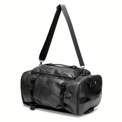 Portable Travel Bag Lightweight PU Leather Backpack With Shoe Compartment