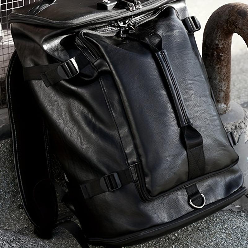 Portable Travel Bag Lightweight PU Leather Backpack With Shoe Compartment
