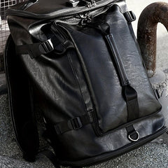 Portable Travel Bag Lightweight PU Leather Backpack With Shoe Compartment