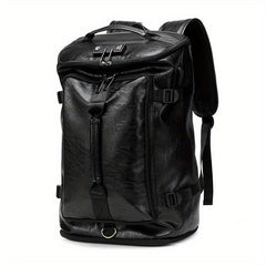 Portable Travel Bag Lightweight PU Leather Backpack With Shoe Compartment