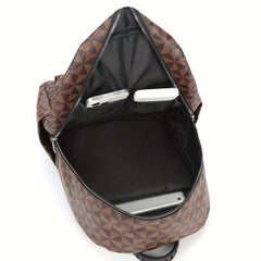 Geometric Pattern Backpack Travel Bag - PU Leather