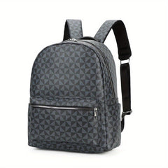 Geometric Pattern Backpack Travel Bag - PU Leather
