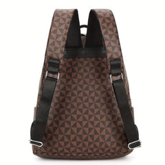 Geometric Pattern Backpack Travel Bag - PU Leather