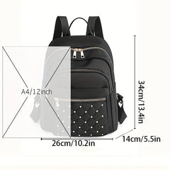 Casual Quilted Rivet Decor Backpack with Large Capacity