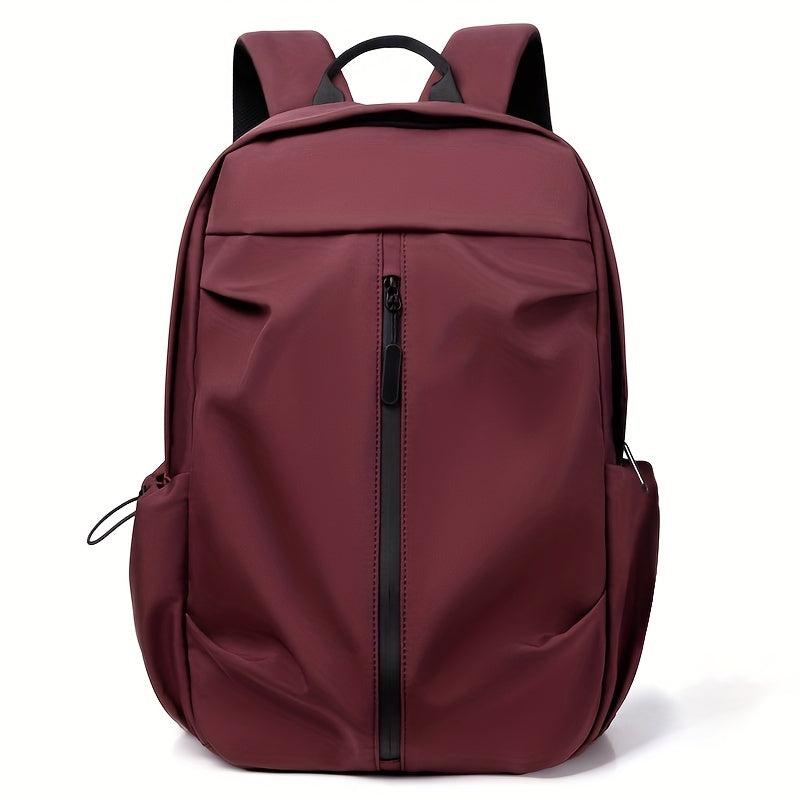 Solid Pleated Backpack Laptop Bag Student Commuter Backpack