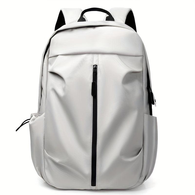 Solid Pleated Backpack Laptop Bag Student Commuter Backpack