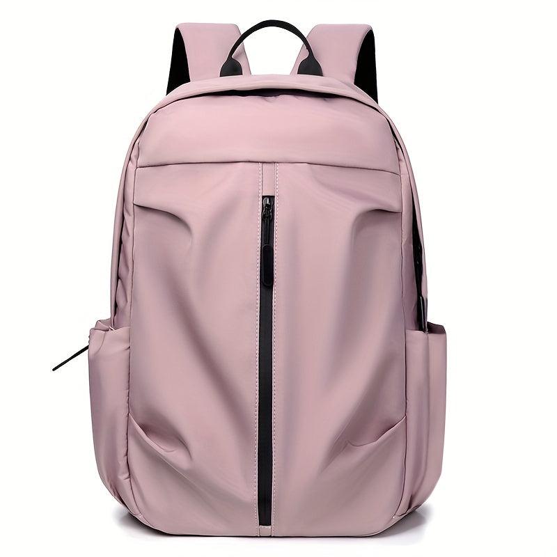 Solid Pleated Backpack Laptop Bag Student Commuter Backpack