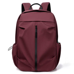 Solid Pleated Backpack Laptop Bag Student Commuter Backpack