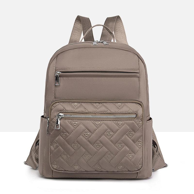 Casual Travel Backpack with Heart Embroidery