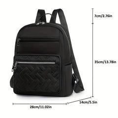 Casual Travel Backpack with Heart Embroidery
