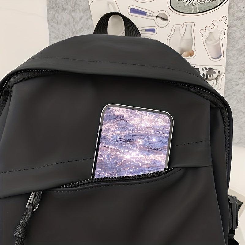 Student Classic Nylon Backpack For Daily Commuting
