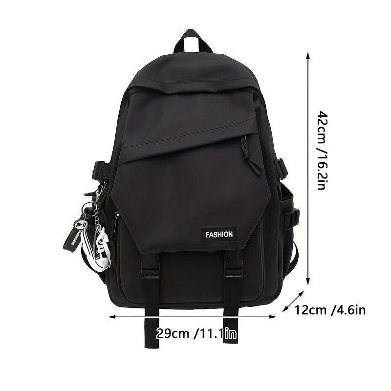 Student Classic Nylon Backpack For Daily Commuting
