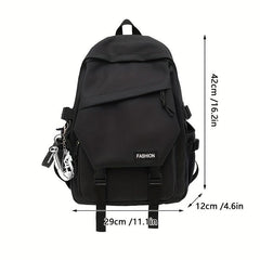 Student Classic Nylon Backpack For Daily Commuting