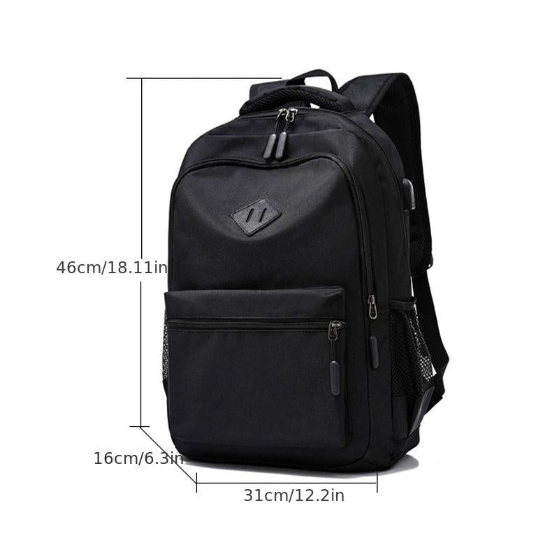 Minimalist Casual Backpack with USB Charging Port