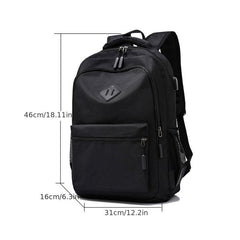 Minimalist Casual Backpack with USB Charging Port