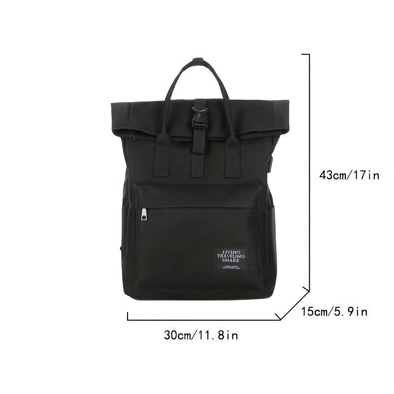 Casual Large Capacity Backpack, Adjustable Straps, Dirty Resistant
