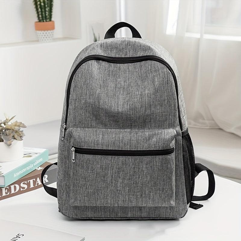 Solid Casual Backpack Daily Travel Multifunctional Storage Bag