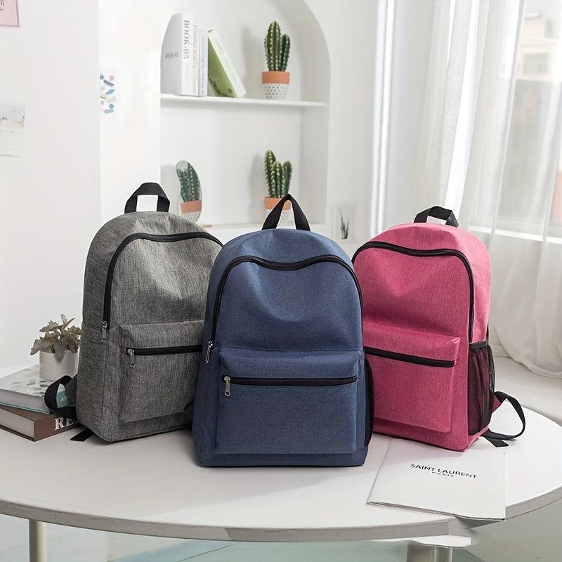 Solid Casual Backpack Daily Travel Multifunctional Storage Bag