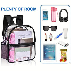 Clear PVC Backpack for Travel, School, Outdoor - Large Capacity