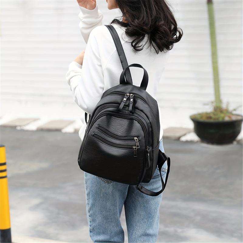 Soft Leather Backpack for School and Commuting