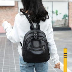 Soft Leather Backpack for School and Commuting