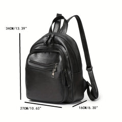 Soft Leather Backpack for School and Commuting