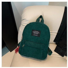 Casual Solid Backpack with Five Pointed Star Pendant for Students