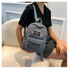 Casual Solid Backpack with Five Pointed Star Pendant for Students