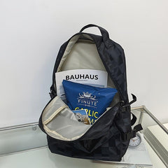 Adjustable Plaid Backpack for Daily Commuting