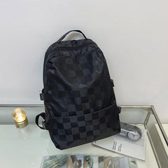 Adjustable Plaid Backpack for Daily Commuting