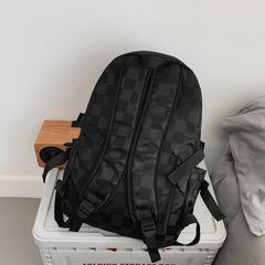 Large Capacity Checkerboard Backpack All-match Schoolbag