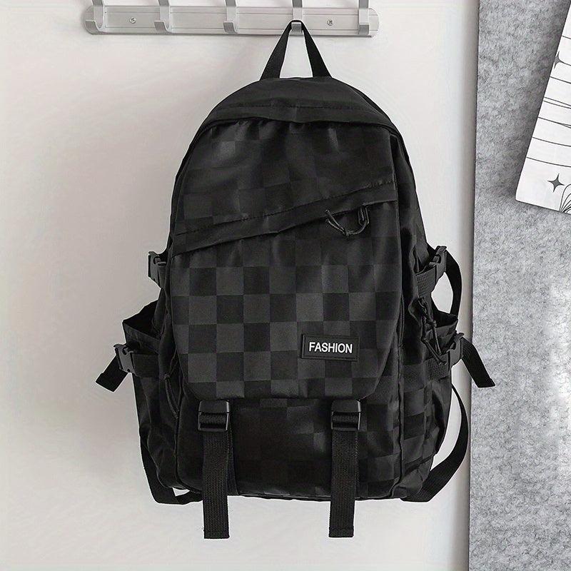 Large Capacity Checkerboard Backpack All-match Schoolbag