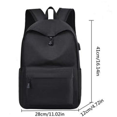 Casual Large Capacity Backpack With USB Charging Travel Bag Schoolbag