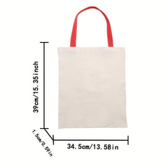Rabbit Flower Canvas Shoulder Bag Reusable Eco Friendly Shopping Tote
