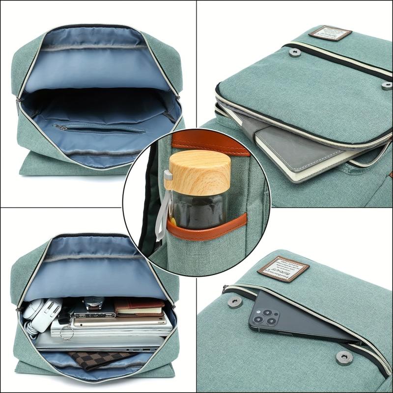 Casual Vintage Water Resistant Travel Backpack School Bag for Laptop