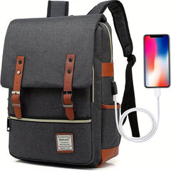Casual Vintage Water Resistant Travel Backpack School Bag for Laptop