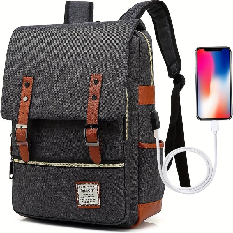 Casual Vintage Water Resistant Travel Backpack School Bag for Laptop