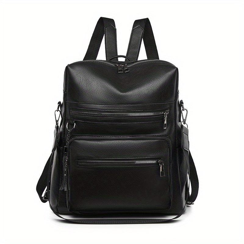 Casual PU Leather Backpack Vintage Travel Backpack