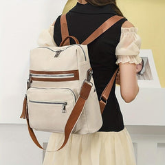 Casual PU Leather Backpack Vintage Travel Backpack
