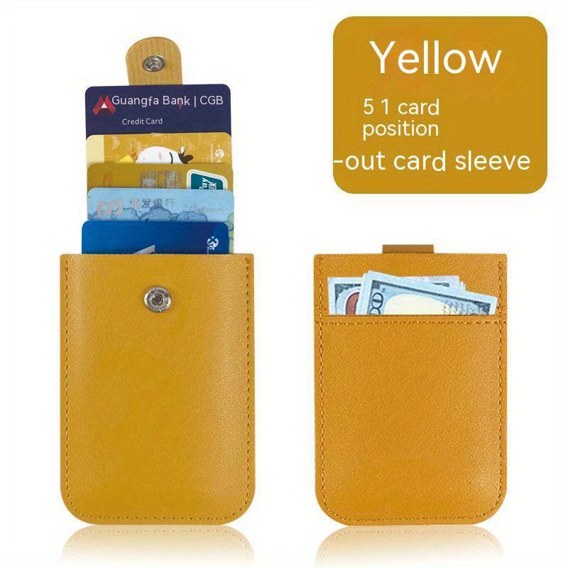 Large Capacity PU Leather Card Holder Cascading Expansion