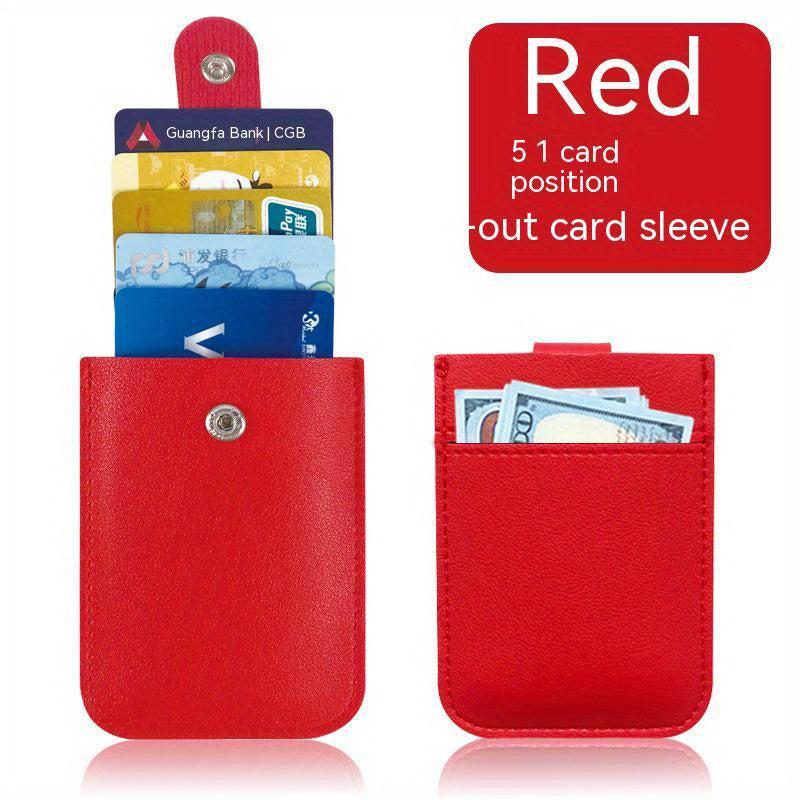 Large Capacity PU Leather Card Holder Cascading Expansion