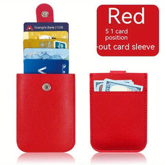 Large Capacity PU Leather Card Holder Cascading Expansion